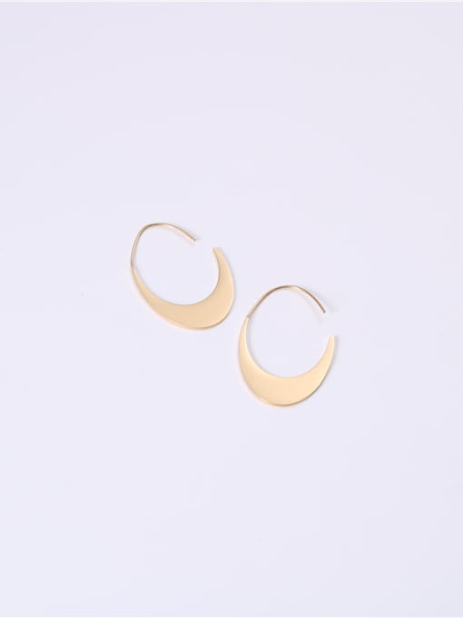 GROSE Titanium With Gold Plated Simplistic Irregular Hook Earrings 4