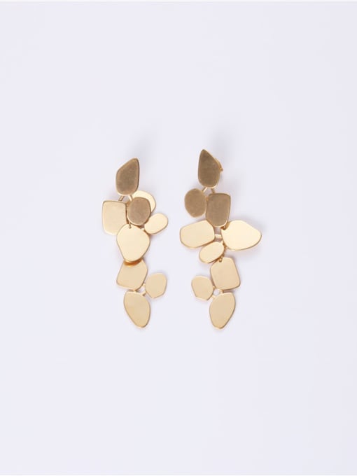 GROSE Titanium With Gold Plated Personality Geometric Drop Earrings 2