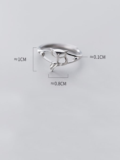 Rosh 925 Sterling Silver With Platinum Plated Cute Hollow Animal Free Size Rings 3