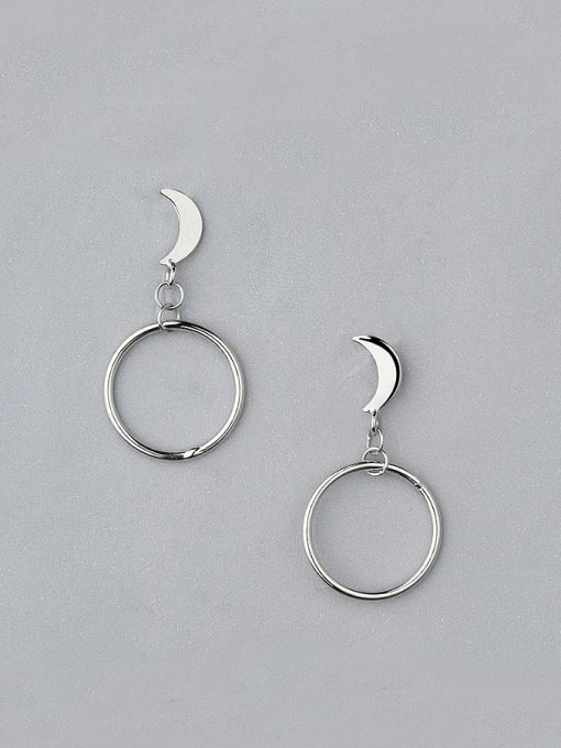 One Silver Women Simply Style Round Shaped Drop Earrings 0