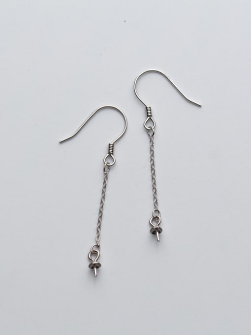 FAN 925 Sterling Silver With Silver Plated Cross chain Earrings 1