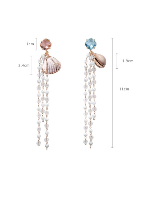 Girlhood Alloy With Rose Gold Plated Bohemia Charm Conch Beads Tassels Earrings 3