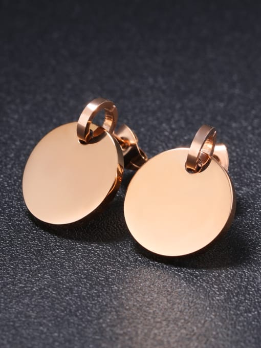 Open Sky Fashion Black Round Rose Gold Plated Stud Earrings 2