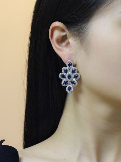 L.WIN Luxurious Color Zircons Drop Cluster earring 1