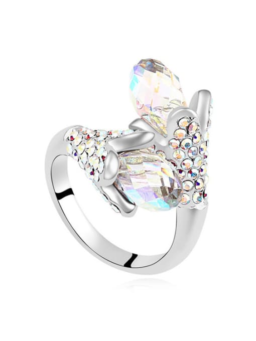 QIANZI Personalized Shiny austrian Crystals Alloy Ring 3