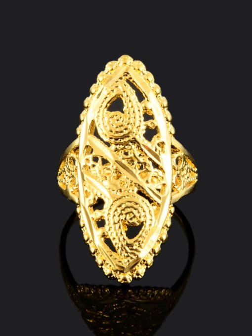 Yi Heng Da Exaggerated 24K Gold Plated Oval Shaped Copper Ring 1
