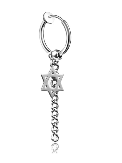 Ear Clamp Steel Stainless Steel With Black Gun Plated Fashion Star of david  Earrings