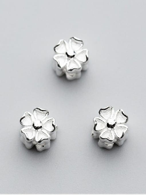 FAN 925 Sterling Silver With Silver Plated Trendy Flower Charms 0