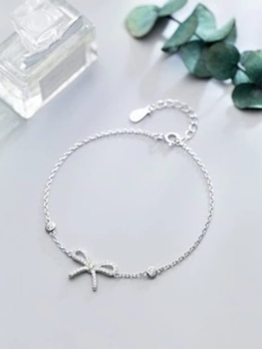 Rosh 925 Sterling Silver With Silver Plated Cute Bowknot Bracelets 0