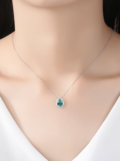 CCUI 925 Sterling Silver With Cubic Zirconia Luxury Water Drop Necklaces 1
