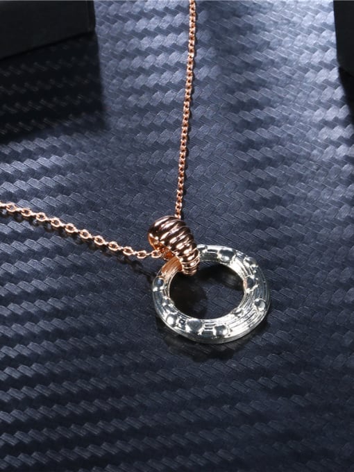 Rose Gold And Silver Elegant Double Color Round Shaped Necklace