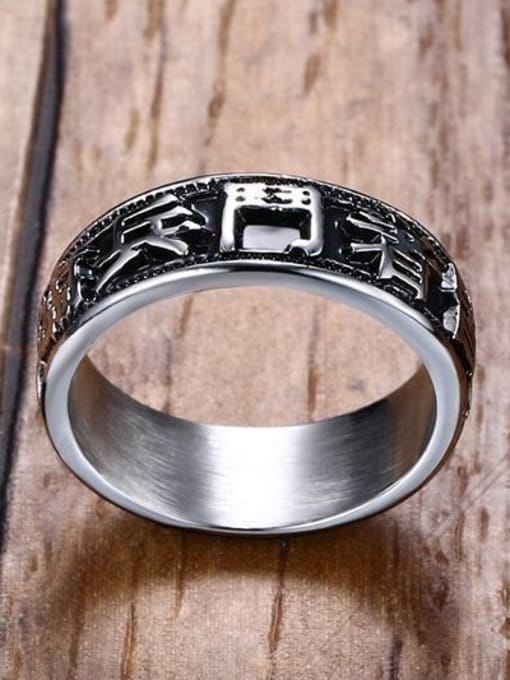 CONG Trendy Geometric Shaped Stainless Steel Men Ring 1