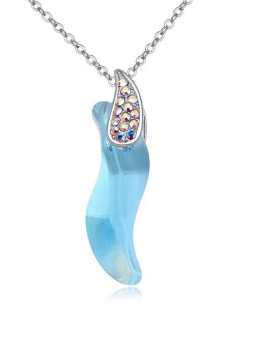 QIANZI Simple Shiny austrian Crystal Pendant Alloy Necklace 2