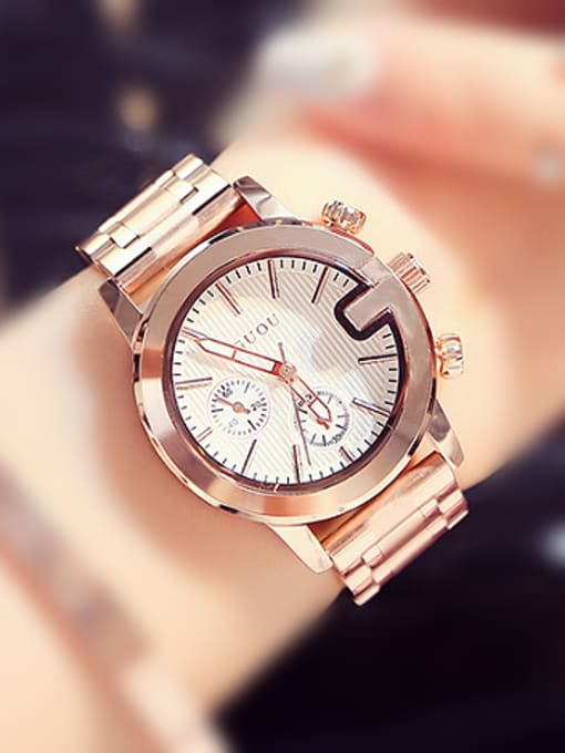 white 2018 GUOU Brand Fashion Chronograph Watch