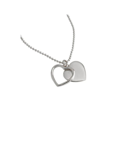 DAKA 925 Sterling Silver With Smooth Simplistic Heart Locket Necklace 4
