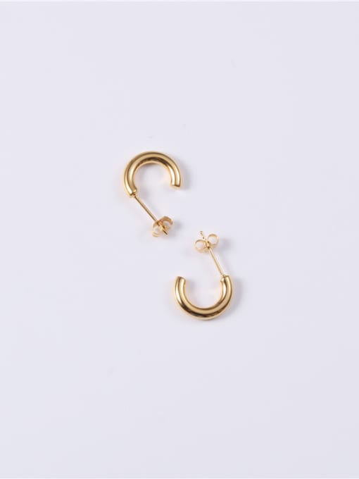 GROSE Titanium With Gold Plated Simplistic Geometric Stud Earrings