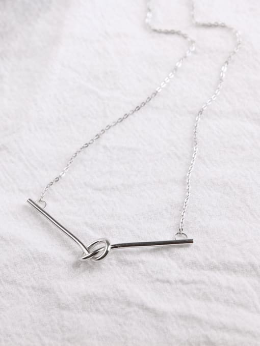 Peng Yuan Simple Knot Silver Women Necklace 1