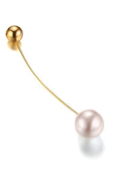CONG Temperament Gold Plated Pink Shell Drop Earrings 1