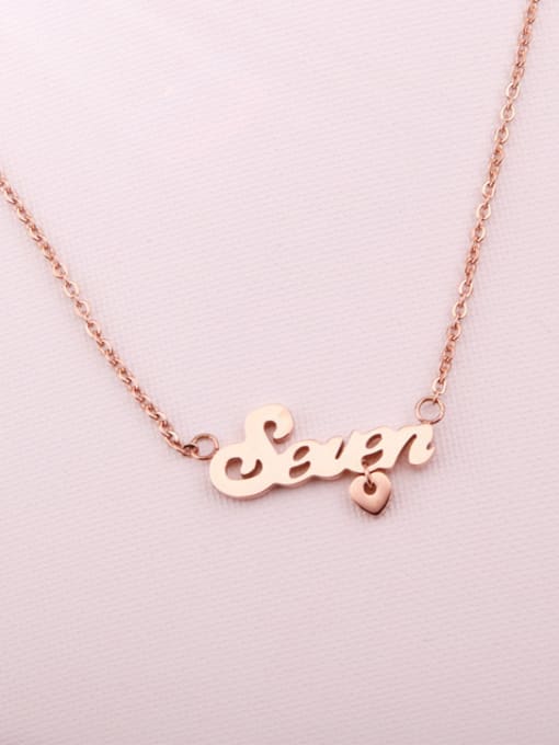 GROSE Simple Letter Pendant Clavicle Necklace 0