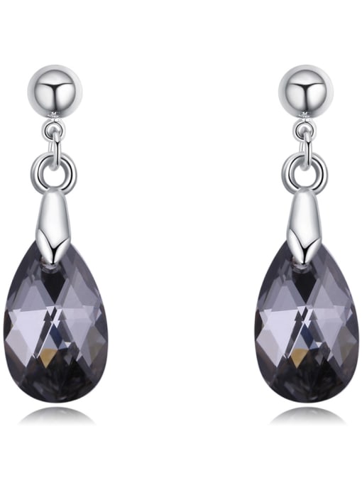 Black Simple Water Drop austrian Crystals Alloy Earrings
