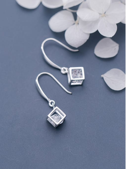 Rosh 925 Sterling Silver With Platinum Plated Fashion Geometric Hook Earrings 0