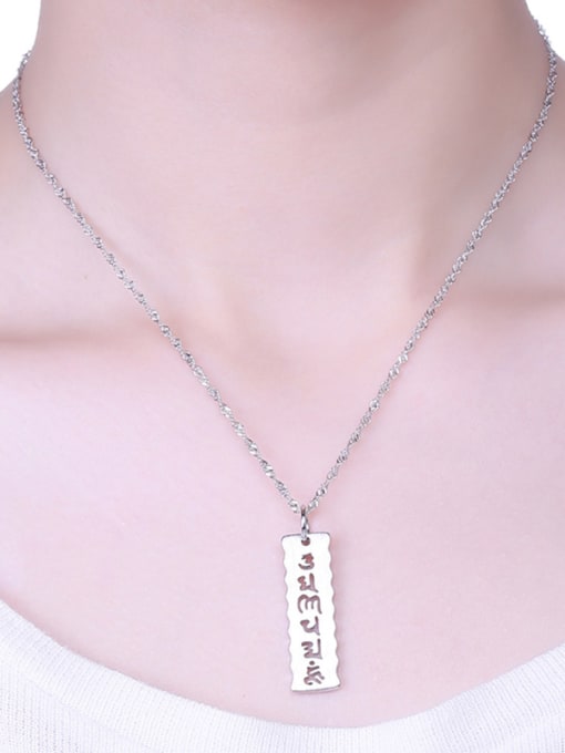 One Silver Simply Square Necklace 1