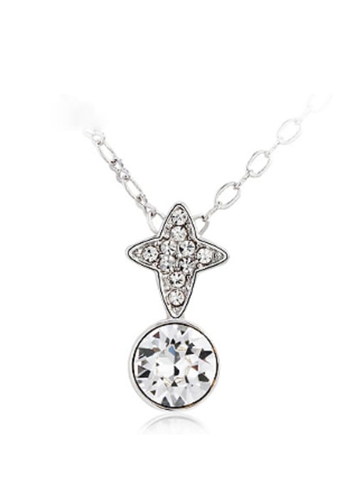 OUXI Fashion Round Austria Crystal Star Necklace 2