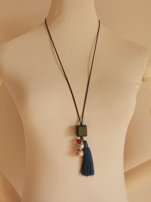 Dandelion Retro Peanut Shaped Tassel Necklace 1