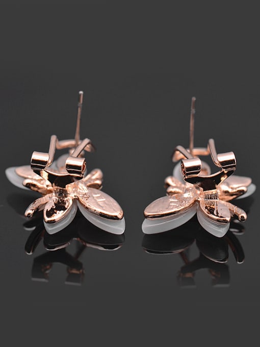 Wei Jia Elegant Dragonfly Opal stones Rhinestones Alloy Stud Earrings 1