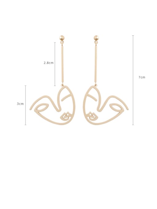 Girlhood Alloy With Imitation Gold Plated Hip Hop Hollow  Irregular Drop Earrings 3