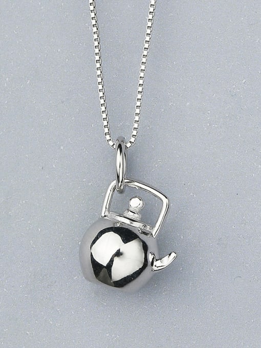 One Silver Kettle Shaped Pendant