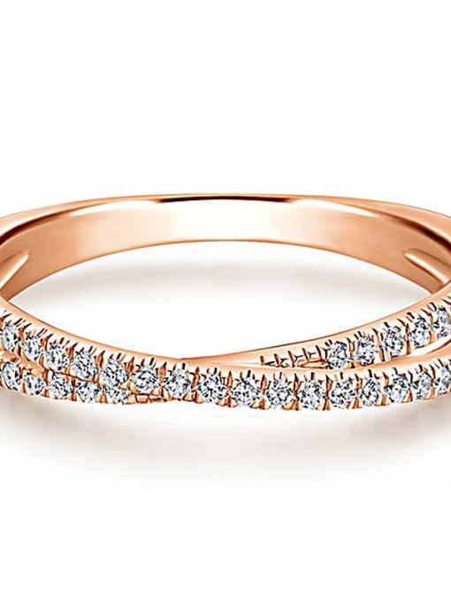 Rose Gold Copper With Rose Gold Plated Simplistic  Cubic Zirconia Band Rings