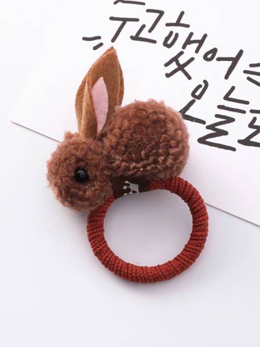 K brown (hairpin) Children's Plush ornaments With Cartoon Plush three-dimensional rabbit Hair Ropes