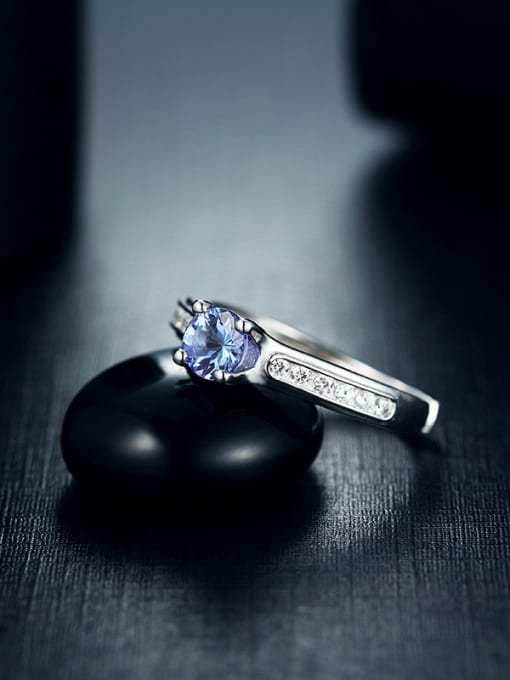 Deli Fashion Platinum Plated Gemstone Zircon Engagement Ring 2