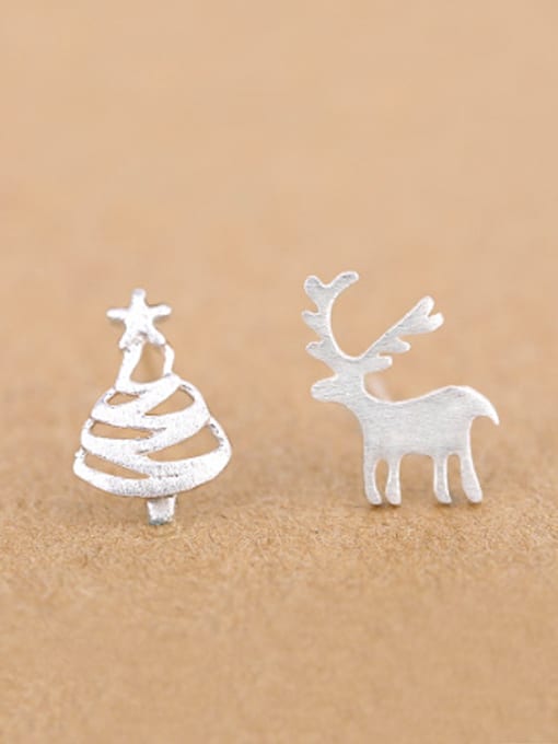 Peng Yuan Reindeer Christmas Tree Stud cuff earring 0