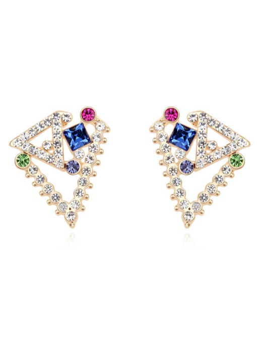multi-color Personalized Geometrical austrian Crystals Alloy Stud Earrings