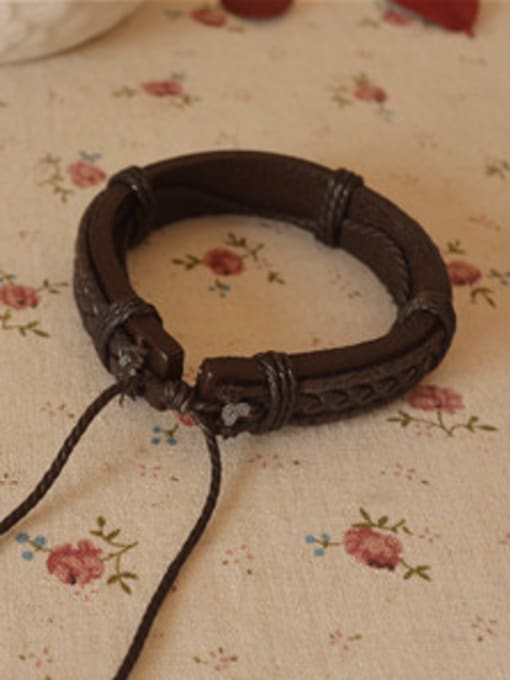 Dandelion Retro Adjustable Cownhide Leather Bracelet 1