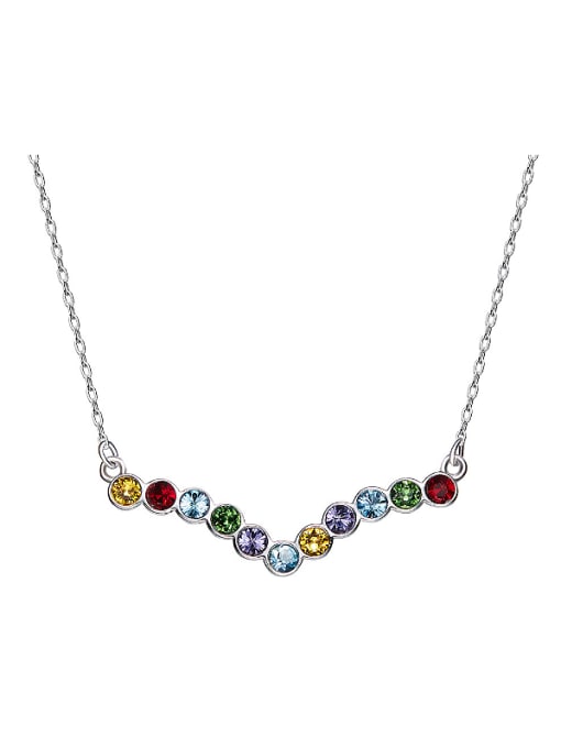 CEIDAI 2018 S925 Silver Colorful Necklace 0
