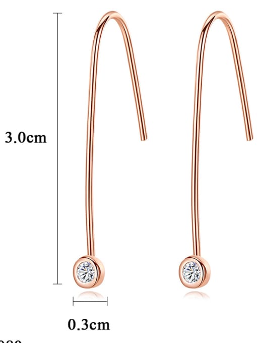 CCUI 925 Sterling Silver With Rose Gold Plated Simplistic Round Hook Earrings 4
