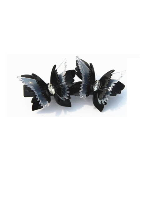 black Alloy With Cellulose Acetate  Fashion Butterfly Barrettes & Clips