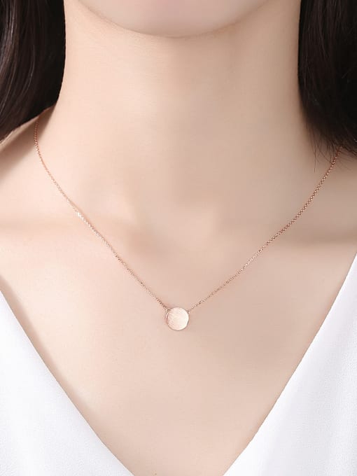 CCUI 925 Sterling Silver With Glossy Simplistic Round Necklaces 1