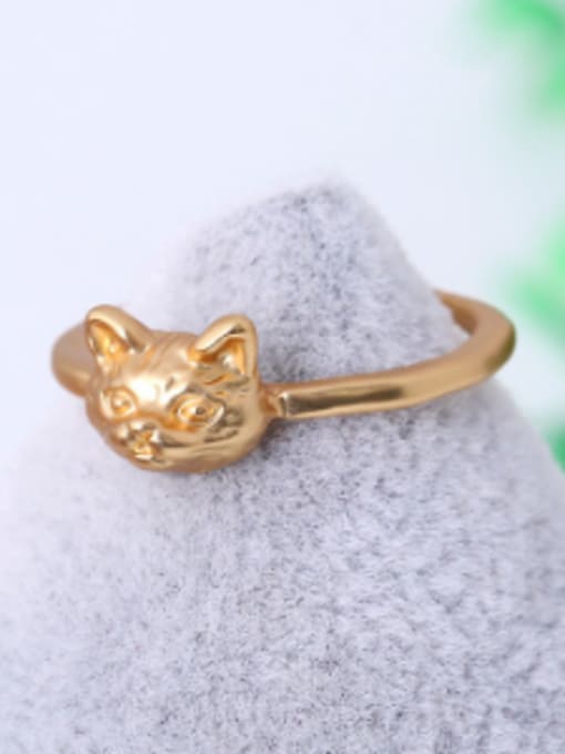 16 K Gold Plating Fashion 16K Gold Plated Cat Shaped Ring