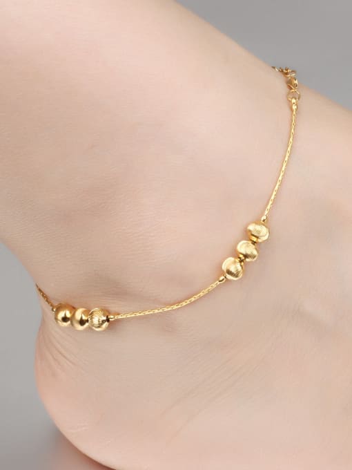 Open Sky Simple Tiny Beads Gold Plated Anklet 1