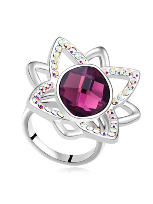 Purple Fashion Cubic austrian Crystals Alloy Ring
