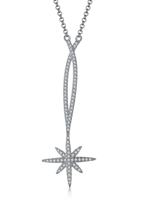 ALI Fashion micro-inlay AAA zircon star necklaces