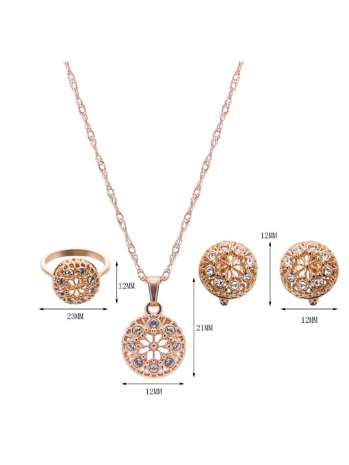 BESTIE Alloy Imitation-gold Plated Fashion Rhinestones Hollow Two Pieces Jewelry Set 2