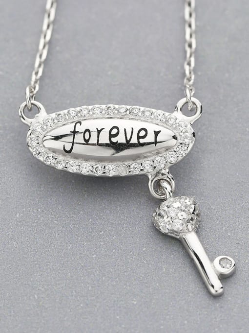 One Silver Key Shaped Necklace 2