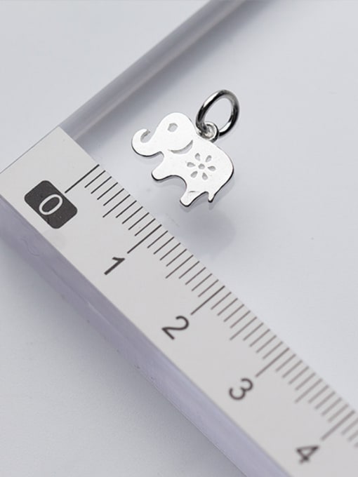 FAN 925 Sterling Silver With Silver Plated Cute Animal Elephant Charms 3