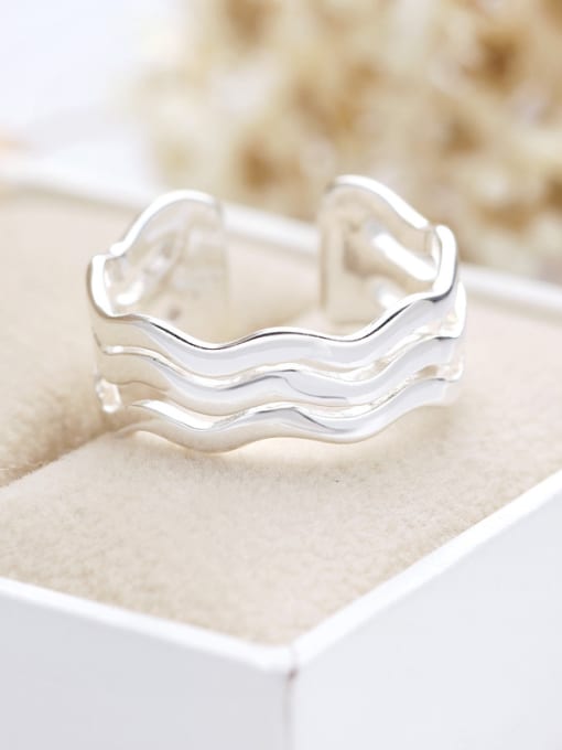kwan Hollow Wave Three Layer Opening Ring 2