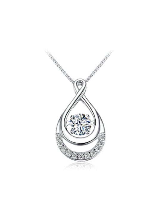 OUXI Fashion Water Drop shaped Zircon Necklace